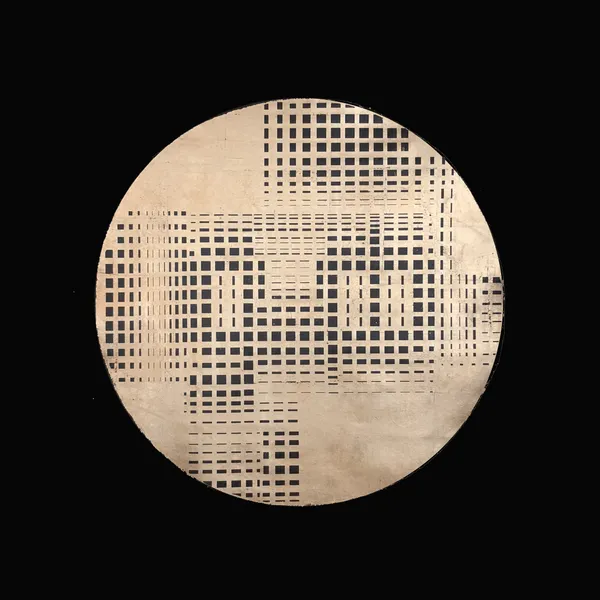 Al Nour-Gold-Circle, Mixed media on black linen, 170 x 170 cm, 2018