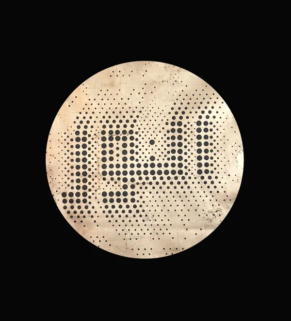 Hwa-Gold-Circle, Mixed media on black linen, 170 x 170 cm, 2018