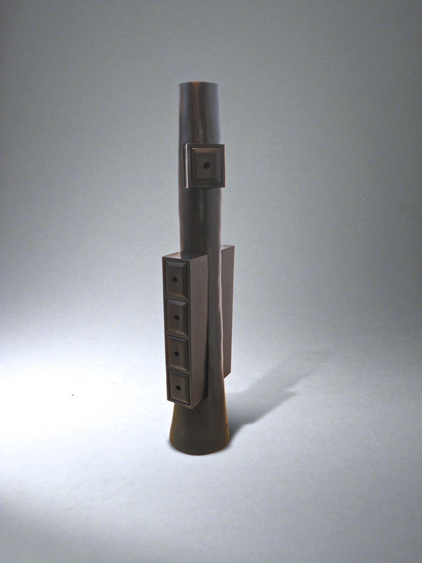 'Demoiselle 175' Cabinet By Jean Servais Somian Carved coconut palm trunk Black lacquered hardwood