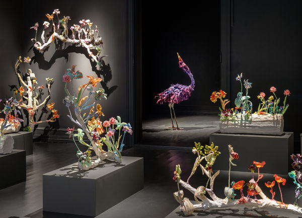 Installation image of Nathalie Djurberg and Hans Berg’s exhibition at Galleri F15, Moss, Norway.