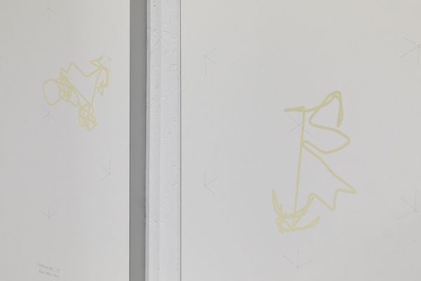 Vue de l'exposition "Printed" à l'atelier TCHIKEBE à Marseille, dans ses nouveaux locaux de la rue Duverger avec des éditions inédites de Claude Closky, Anne-Valérie Gasc, Jean-Luc Moulène, Bruno Peinado et Julien Prévieux.