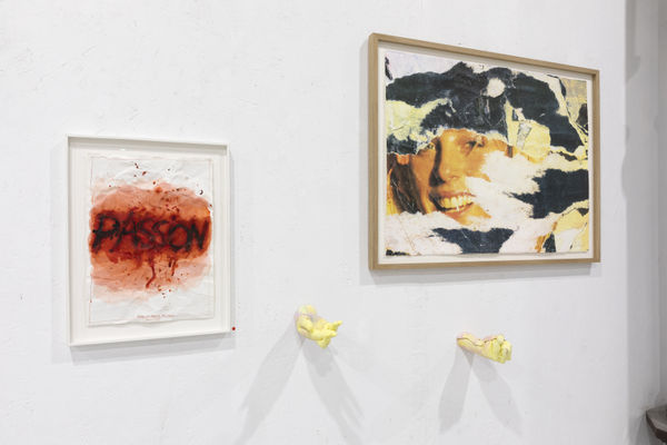 Vue in situ de l'exposition "BIAFINE" à l'atelier Tchikebe à Marseille, septembre 2023