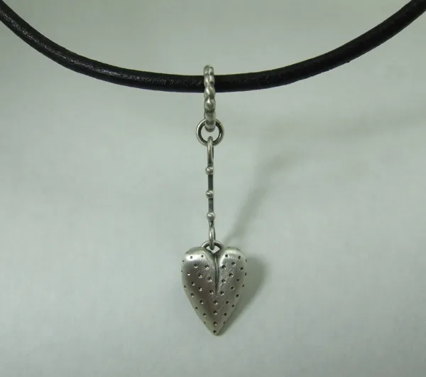 Pam Pastoric, Sterling Silver Necklace, Dot Heart Pendant