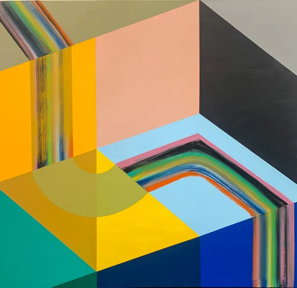 Jenniffer Omaitz Maze, 2021 acrylic on canvas 42 x 44 in