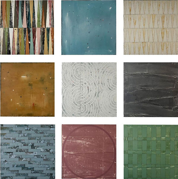 Judy Barie Simpatico #1-#9, 2023 oil on panel 60 x 62