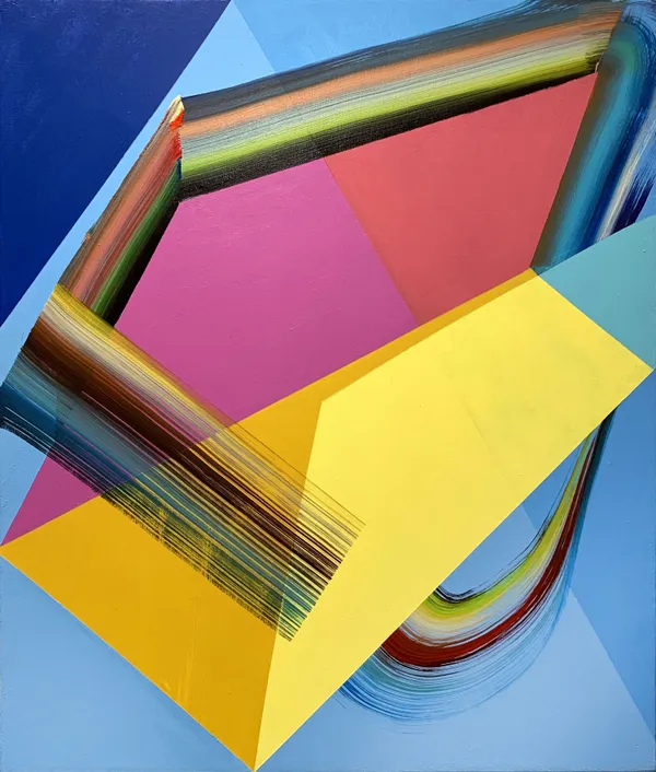 Jenniffer Omaitz Superfold, 2021 acrylic on canvas 30 x 23 3/4 in
