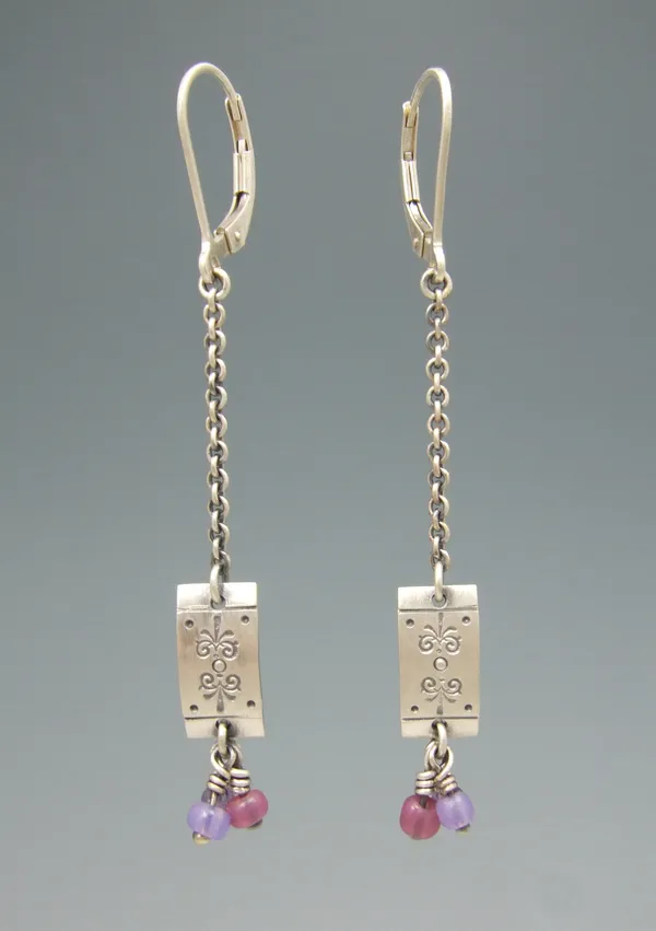 Pam Pastoric, Sterling Silver Earrings, Le Fleur de Lis