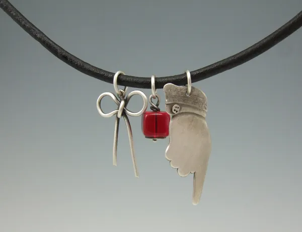 Pam Pastoric, Sterling Silver Necklace, Remembering Ribbon