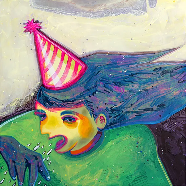 Dana Oldfather Cough, 2020 oil and acrylic on linen 30 x 30 in