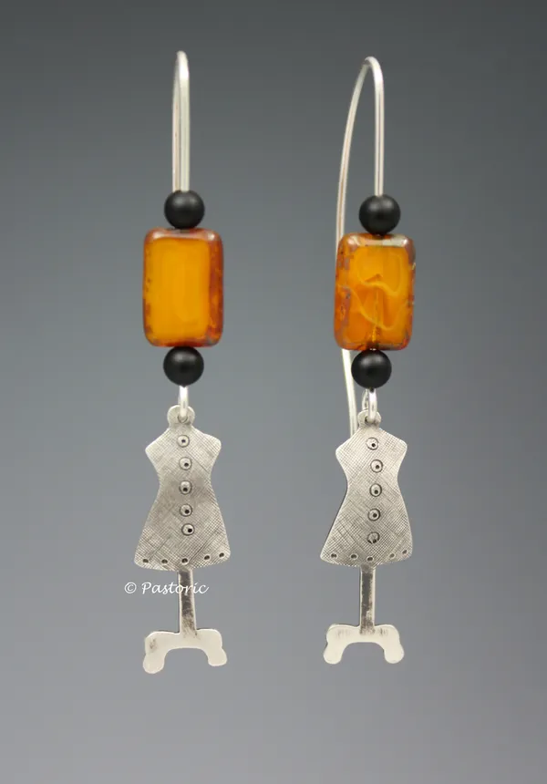 Pam Pastoric, Sterling Silver Earrings, Dressform