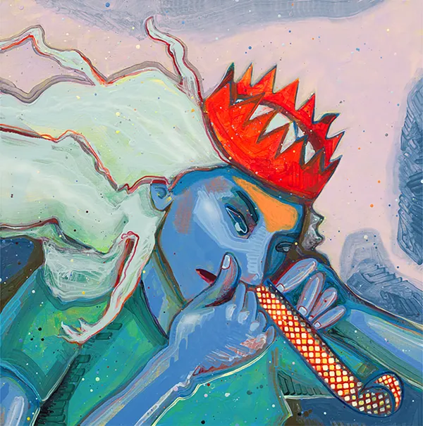 Dana Oldfather Blow, 2020 oil and acrylic on linen 30 x 30 in