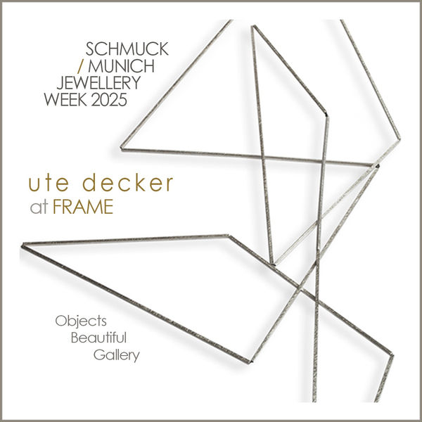 Artist jeweller Ute Decker shows Articulation neck sculpture in recycled sterling silver at FRAME 2025, part of Schmuck, during Munich Jewellery Week with Objects Beautiful Gallery