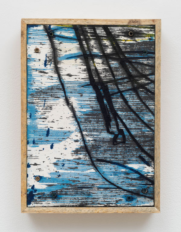 Slice, 2021 Ink on mounted paper, metal screws, artist's wood frame 12 x 9 in 30.5 x 22.9 cm (GNY 32)