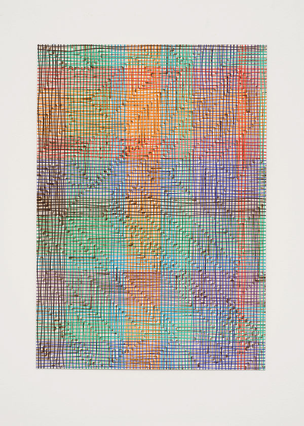 Anni 700, 2020 Acrylic ink and pyrograph on paper 20 1/8 x 14 1/8 in (51 x 36 cm)