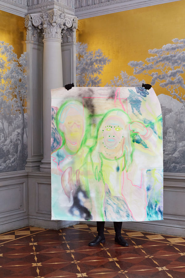 Anna Afonina "Self Portrait with boyfriend", oil on canvas, 2021