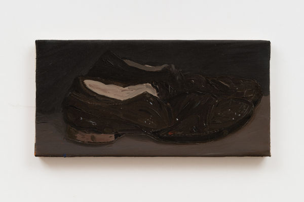Michele Tocca,The dirty shoes remain, 2024, oil on linen, cm 20 x 40.