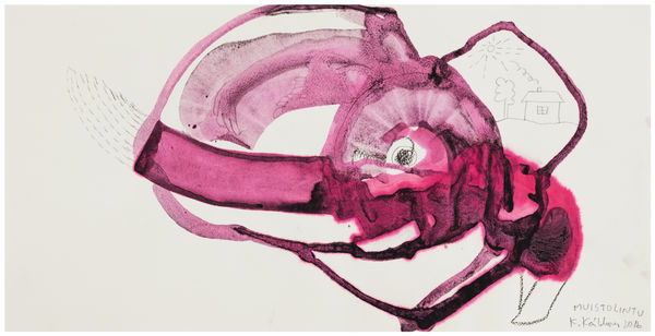 Kaarina Kaikkonen Memorybird, 2016 Mixed media on paper Cm 33 x 64 Cm 42,3 x 72,8 framed