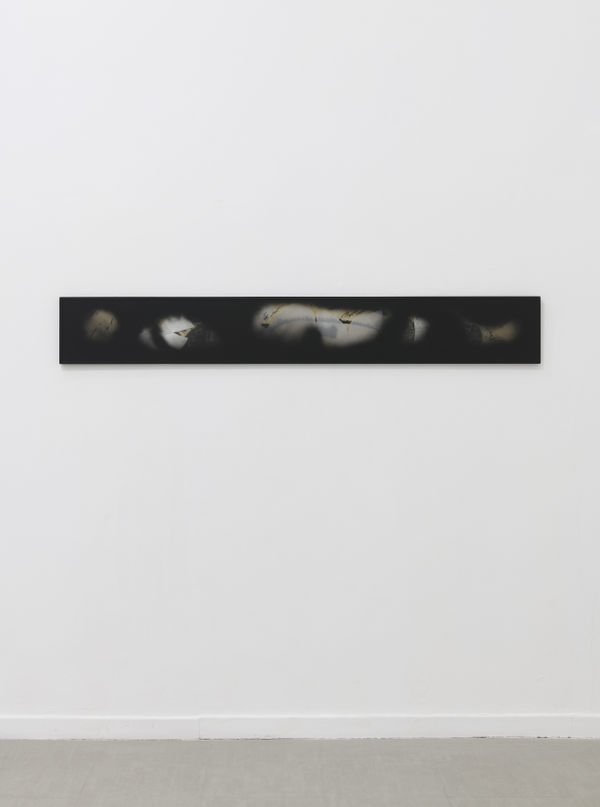Mariella Bettineschi Erma, 1983 paper, biting, charcoal, nitro glass, wooden box cm 25 x 180 x 2 ph. Giorgio Benni