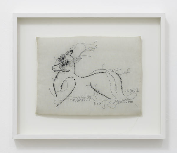 Mariella Bettineschi Nuovi racconti (Apocallis), 2020 felt tip pen, embroidery, organza cm 30 x 40 x 3 ph. Giorgio Benni