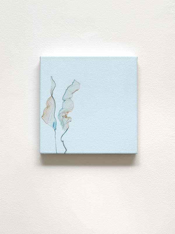 ... senza turbare una stella (after Francis Thompson, poet), 2024, Polaroid emulsion and acrylic on canvas, cm 26 x 26 x 4. Ph Dario Lasagni.