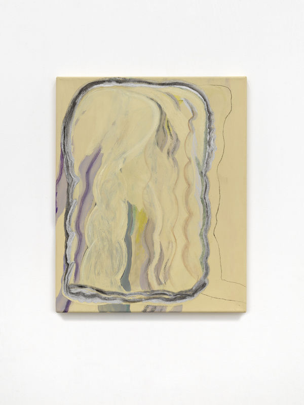 Untitlad (hair), 2024, mixed media on canvas, cm 50 x 40. ph Dario Lasagni