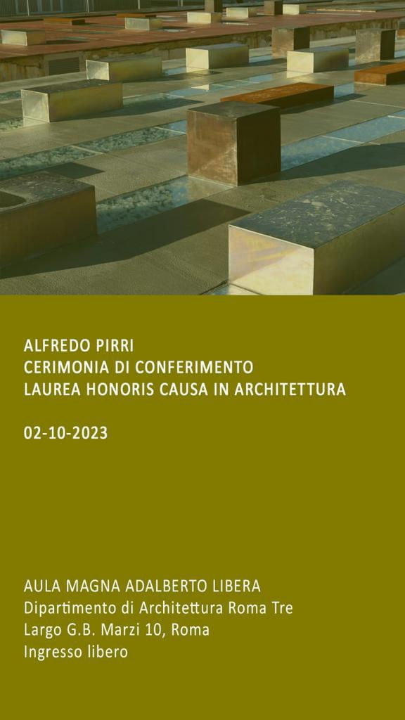 Laurea Honoris Causa in Architecture | Alfredo Pirri