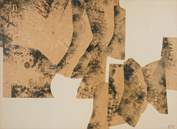 Eduardo Chillida, Untitled, 1959. Collage on paper, 29 1/2 x 41 3/8 in. (76 x 105.5 cm) ©2019 Zabalaga-Leku, Artists Rights Society (ARS), New York / VEGAP, Madrid.