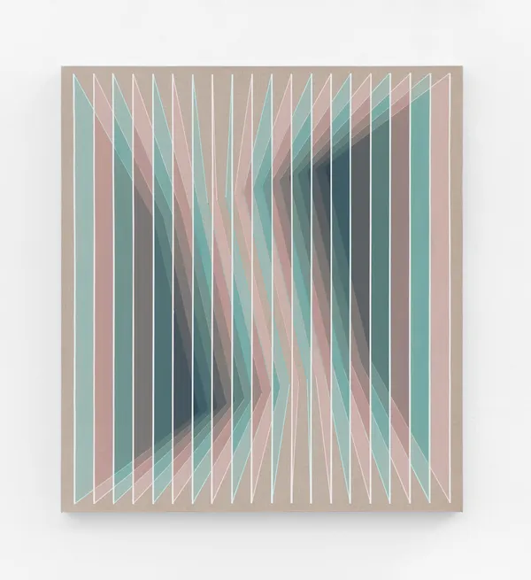Daniel Mullen Proximity VII: pink-tourqoise shift, 2025 Acrílica sobre linho 100 x 90 cm