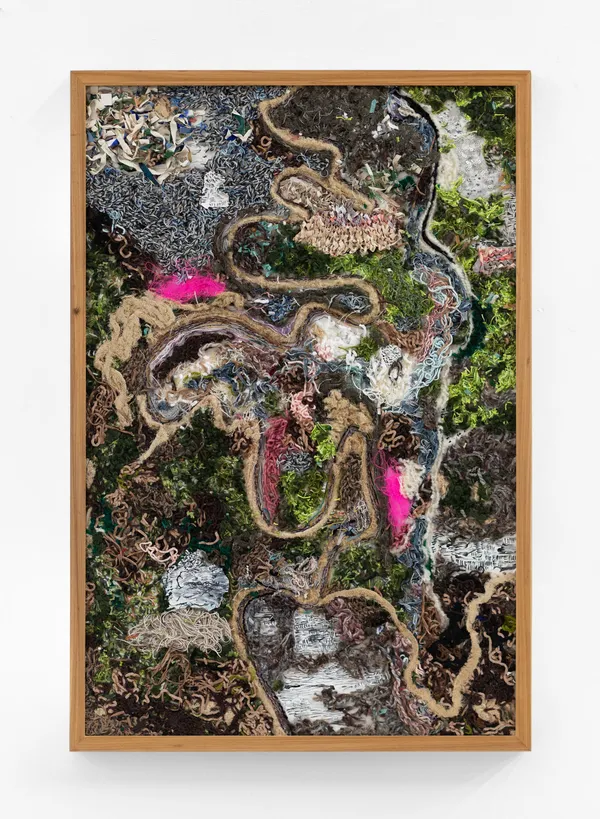 Laura Villarosa Sem título, 2026 Fios, resina e aquarela 106 x 70 cm