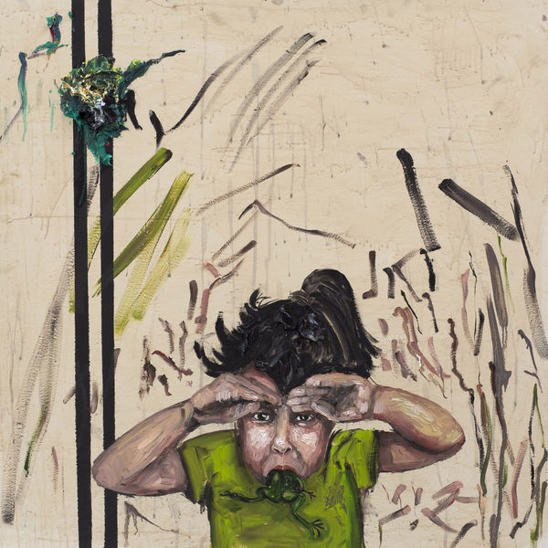 Camila Soato A menina não tira a perereca da boca, 2017 óleo sobre tela 100 x 100 cm