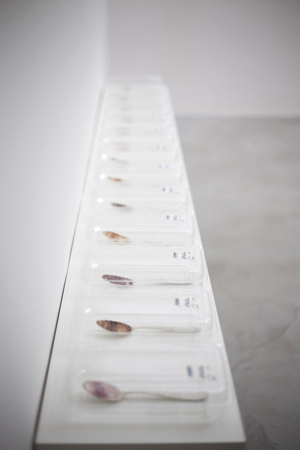 Graciela Sacco Sem título, 1994 Técnica mista (impressão heliográfica sobre objeto) 240 x 30 x 6 cm Série: Bocanada