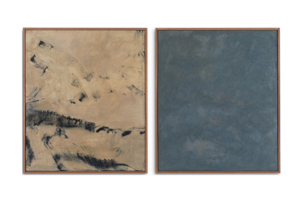 Autumn Landscape diptyque, 2023 acrylic on linen 2 pieces of 70cm x 60cm (27.6" x 23.6") each