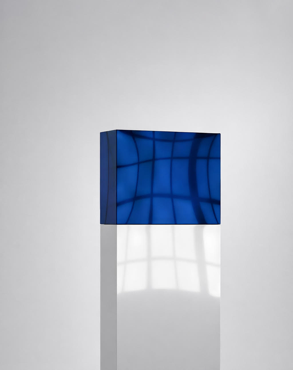 XYZT Co27 S T Z, 2026 metal, oxidised grooved glass 190 x 20 x 50 cm (75” x 8” x 20”)