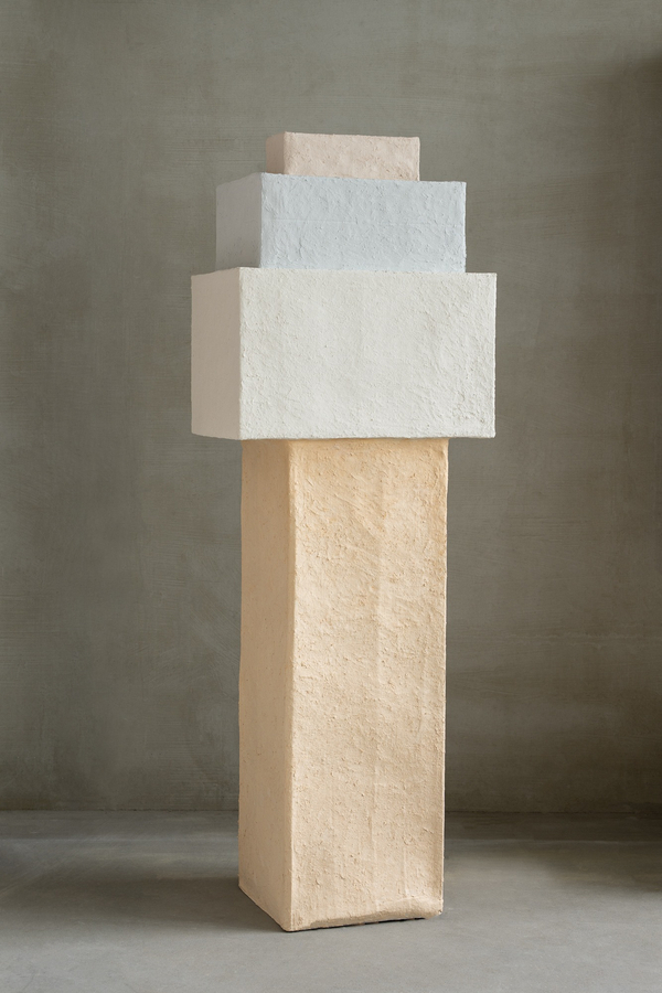 Pillar II, 2023 cardboard, papier-mâché and pigment H 180cm x W 62cm x D 41cm