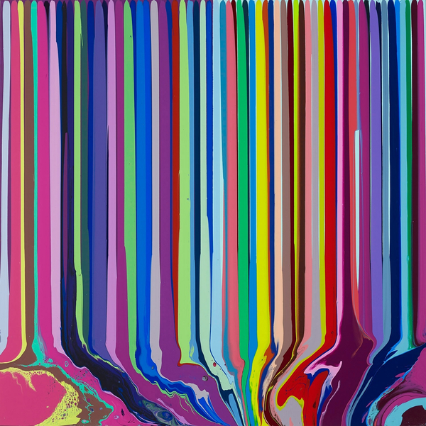 Ian Davenport, Colorfall: Winsor Violet and Emerald, 2013
