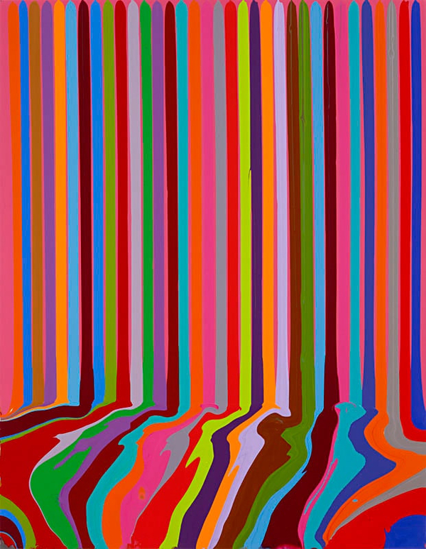 Ian Davenport, Puddle Painting: Magenta, 2008
