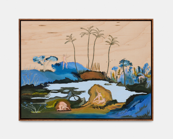 Sanam Khatibi Underneath the Southern Skies2019 Oil, pastel and pencil on panel 9 1/2 x 12 1/4 in. / 24 x 31 cm