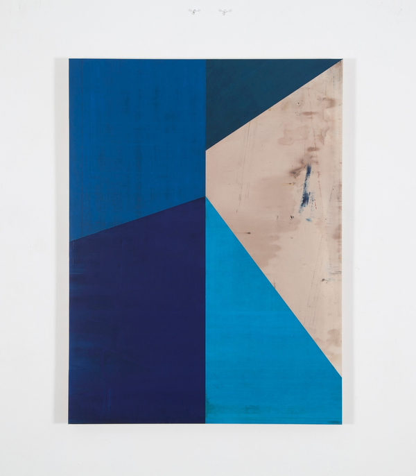 Gabriel de la Mora MCI / 6-II f e2015 Discarded rubber blanket from offset printing press, mounted on wood 47 1/4 x 35 3/8 x 1 1/2 in. 120 x 90 x 4 cm