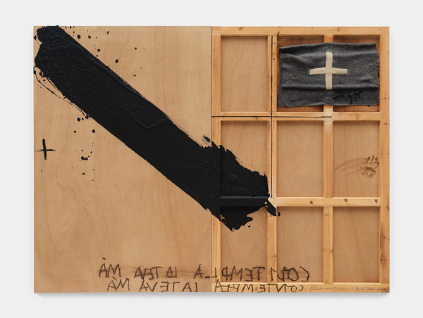 Antoni Tàpies Recordant 1999 Paint and assemblage on wood 76 3⁄4 x 102 3⁄8 in. (195 x 260 cm)