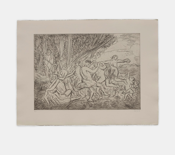 Leon Kossoff After Poussin1998 APs Portfolio of 14 prints, all unframed Print size varies: 16 ¾ x 21 ⅝ in. (42.5 x 54.9 cm) Sheet size: 22 ½ x 29 ⅞ in. (57 x 76 cm)
