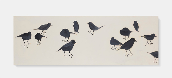 Alex Katz Birds 82021 Oil on linen 36 x 108 in. / 91.4 x 274.3 cm