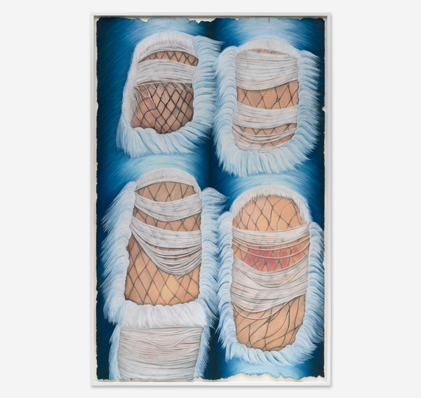 Rebecca Ackroyd Analog Masturbator2021 Gouache, soft pastel on Somerset satin paper 94 7/8 x 60 1/4 in. / 241 x 153 cm