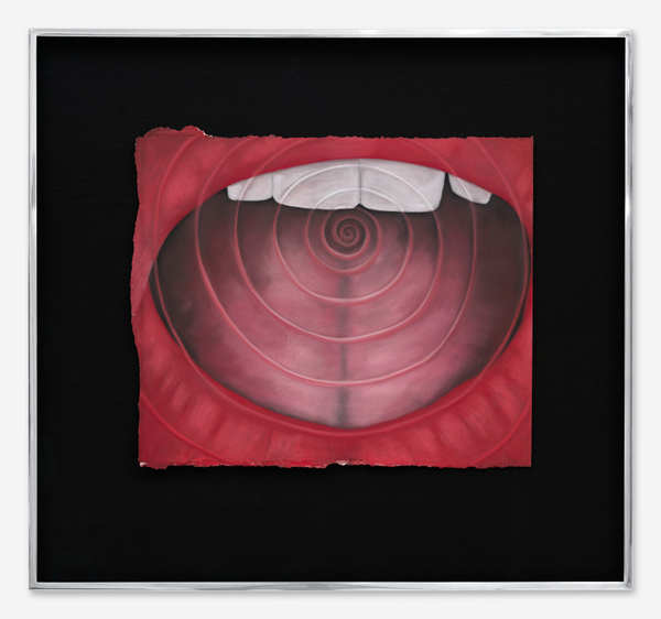 Rebecca Ackroyd Receiver2021 Gouache, soft pastel on Somerset satin paper 15 x 17 3/8 in. / 38 x 44 cm Framed dimensions: 18 7/8 x 22 1/8 in. / 48 x 56 cm