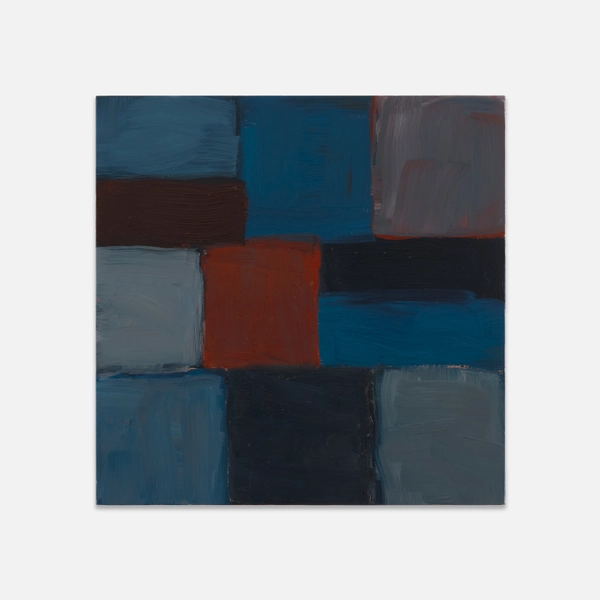 Sean Scully Wall of Light Blue Black Grey2026 Oil on copper 27 ½ x 27 ½ in. (70 x 70 cm)