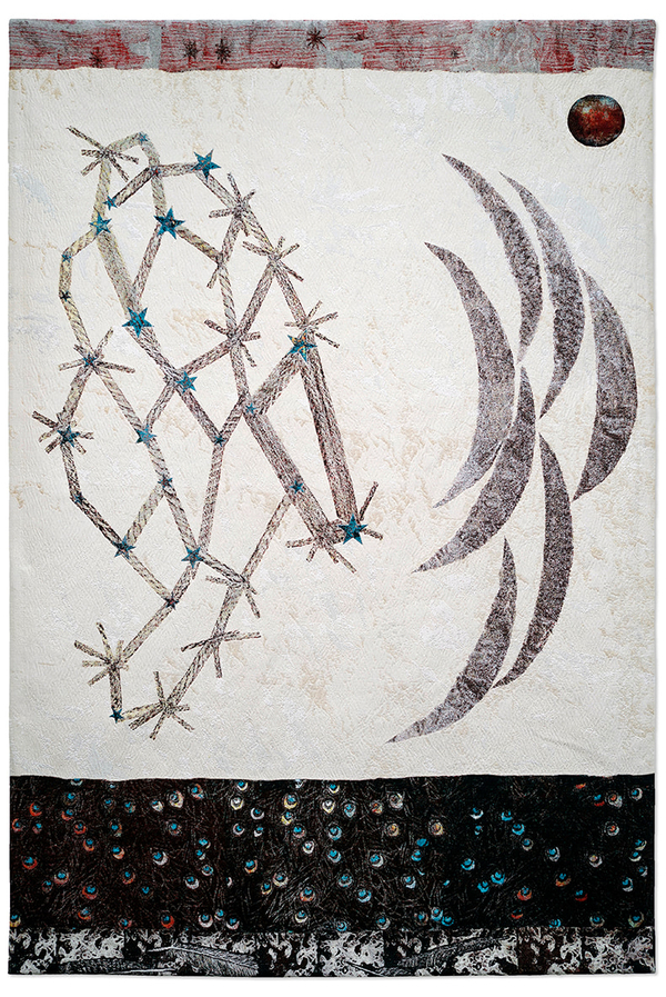Kiki Smith Visitor (Stars, multiple crescent moons)2015 Edition of 10 Jacquard tapestry 115 ⅞ x 75 ¼ in. (294 x 191 cm)