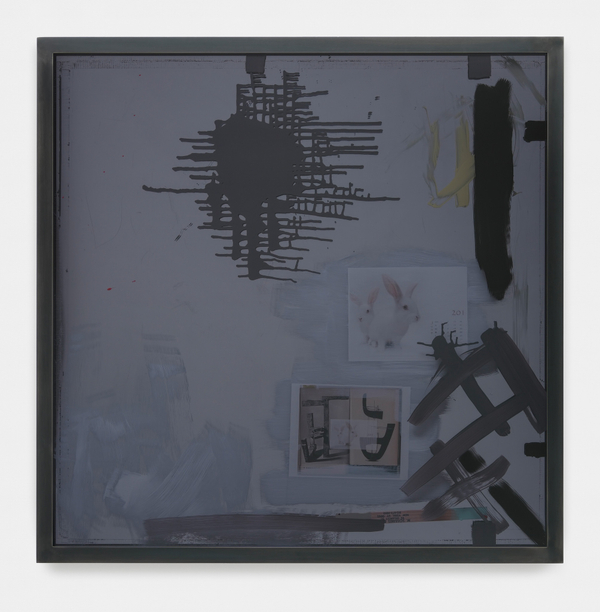 Josephine Meckseper MASCULINE FEMININE2015 Acrylic sheeting, acrylic paint, paper, wood, blackened, patinated, aluminium frame 48 3/8 x 48 3/8 x 2 1/2 in. 122.9 x 122.9 x 6.4 cm