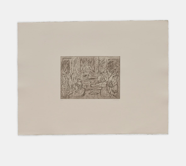 Leon Kossoff The Judgement of Solomon No. 11998 AP from an Edition of 20, plus 10 AP Etching Sheet 22 1/2 x 29 7/8 in. / 57.3 x 75.9 cm Plate 8 1/2 x 11 3/4 in. / 21.6 x 29.8 cm