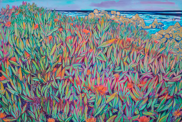 Hope Gangloff Icicle Weeds on Monterey Bay/Spring2019 Acrylic on canvas 24 x 36 in. / 61 x 91.4 cm