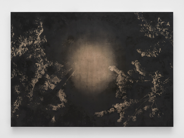 Olu Ogunnaike 23:16_8 May 20202021 Charcoal silkscreen on board, aluminium stud 58 1/4 x 81 7/8 x 2 in. / 148 x 208 x 5 cm