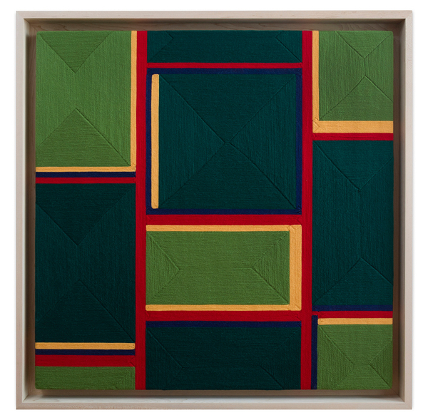 Eduardo Terrazas Possibilities of a Structure: Tablas 2.581972-2015 Wool yarn on wooden board covered with Campeche wax 35 ½ x 35 ½ in. (90 x 90 cm)